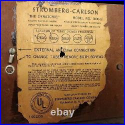 Vintage Tube Radio Stromberg Carlson Dynatomic 1400-H AM MCM 1940's Working