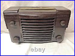 Vintage Tube Radio Westinghouse H-247 Bakelite Plastic AM Brown H-247-A Working