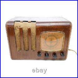 Vintage Tube Radio Wooden Tabletop AM Orange Dual Tone 5-T-30 Mid Century Works