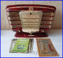Vintage Tube Radio ZVEZDA 54 RED STAR 54 Russian USSR 1955y