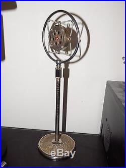 Vintage UNIVERSAL BRAND Ring Spring Carbon Double-Button Microphone & Stand