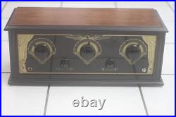 Vintage Unmarked Tube Radio Receiver Kit Built 1920's 5 tube Tested Art Deco
