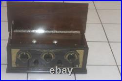 Vintage Unmarked Tube Radio Receiver Kit Built 1920's 5 tube Tested Art Deco