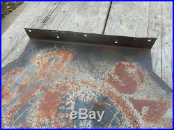 Vintage VERY RARE 2-Side OLIVER PLOWS FARM Tractor Metal Advertising Flange SIGN