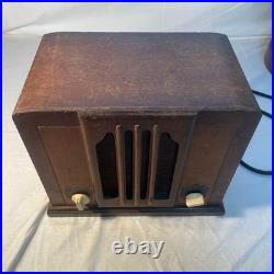 Vintage Vacuum Tube Radio Tested Working Missing Back Cover