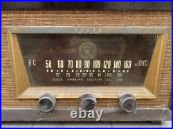Vintage! Vacuum Tube Radio Toshiba Mazda 612B. Wooden Antique