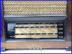 Vintage Valve Radio c. 1950 Ultra T751 Leader 51 Working Tube Wooden MW LW SW