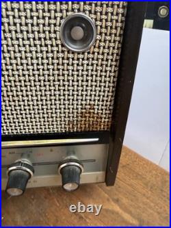 Vintage Vista 500 AM FM Tube Radio Mid Century MCM Wood Cabinet Atomic 1960s