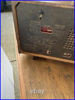 Vintage Vista 500 AM FM Tube Radio Mid Century MCM Wood Cabinet Atomic 1960s