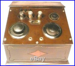Vintage WARE NEUTRODYNE TYPE T BATTERY RADIO Untested with 3 SHORT PIN TUBES