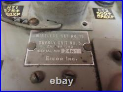 Vintage WW2 N0 19 Wireless Set Northern Electric Supply Unit No 3