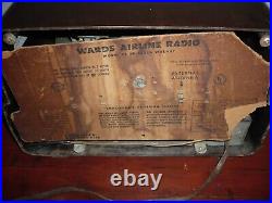 Vintage Ward's Airline Model 94 BR-1535A AM/FM Tube Radio Walnut free ship