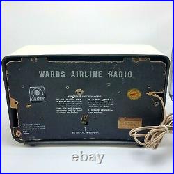 Vintage Wards Airlines Tube Radio Modèle 64BR-1514A Blanc Testé Et Travail
