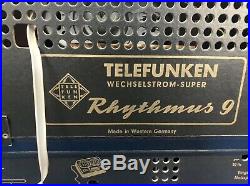 Vintage West Germany Radio TELEFUNKEN Rhythmus 9 Made in Germany WORKS (2M)