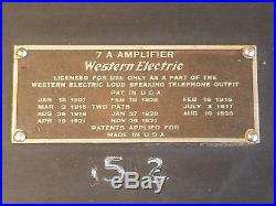 Vintage Western Electric 7A Amplifier with Two 216 A Tennis Ball Tubes Nice