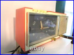 Vintage Westinghouse Coral Tube Clock Radio H720TS Tested See Below