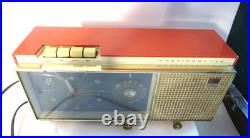 Vintage Westinghouse Coral Tube Clock Radio H720TS Tested See Below