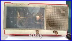 Vintage Westinghouse Coral Tube Clock Radio H720TS Tested See Below