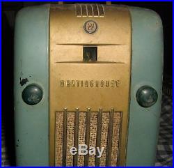 Vintage Westinghouse H-125, Tubes, Refrigerator Radio Turquoise, Green/Blue, Works