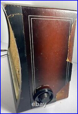 Vintage Westinghouse Tube Radio Wooden Rare Table Top Turns On! Brown Old