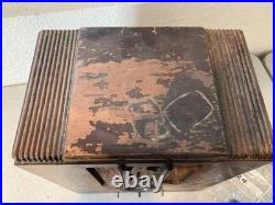 Vintage Wood Tabletop Tube Radio Antique Art Deco Cabinet For Parts/Repair Vintage Wood Tabletop Tube Radio Antique Art Deco Cabinet For Parts/Repair