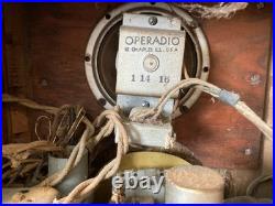 Vintage Wood Tabletop Tube Radio Antique Art Deco Cabinet For Parts/Repair