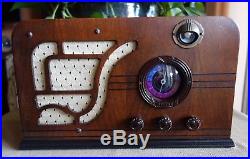 Vintage Wood Tube Airline Radio with Magic Eye