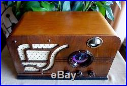 Vintage Wood Tube Airline Radio with Magic Eye