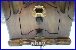 Vintage Wood Tube Radio King Brand appx 1930 Cathedral Refinished 13 3/8 H