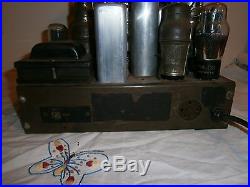Vintage Working Silvertone Gold Dial Magic Eye Tube Radio Chassis with Speaker