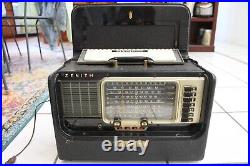 Vintage ZENITH R-600 WAVE MAGNET Trans Oceanic Tube Radio Works with Static