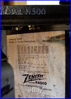 Vintage ZENITH Trans Oceanic H500 Multi Band Tube RADIO Mid Century works great