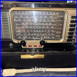 Vintage ZENITH Trans-Oceanic Model B600 RADIO World-Band RECEIVER WORKS