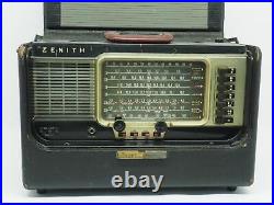 Vintage ZENITH Y-600 WAVE MAGNET TransOceanic Tube Radio Powers On, Please Read