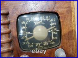 Vintage Zenith 1941 Toaster Tube Radio 6D525 Art Deco 40s Wood Rare