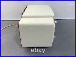 Vintage Zenith 1950s Model L520W AM Tube Clock Radio Bakelite White, Works