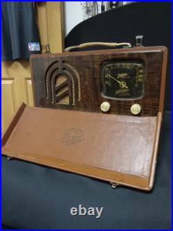 Vintage Zenith 5G500 Wavemagnet Portable Long Distance Tube Radio Untested