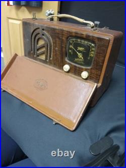 Vintage Zenith 5G500 Wavemagnet Portable Long Distance Tube Radio Untested