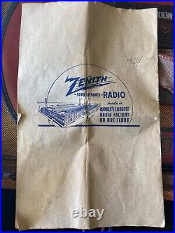 Vintage Zenith 5G500 Wavemagnet Portable Long Distance Tube Radio Untested