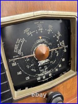 Vintage Zenith 8S661 Tube Console Radio Art Deco Long Distance Standard READ