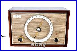 Vintage Zenith Am-fm Tube Radio Model S-46917 Wood Cabinet 49cz608 Speaker