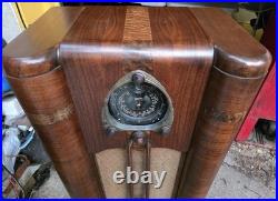 Vintage Zenith Art-deco Tube Console Radio 1930s 9s262? Fully Restored Working