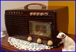 Vintage Zenith Bakelite AM/SW Tube Radio 6-S-511 (1941) COMPLETELY RESTORED