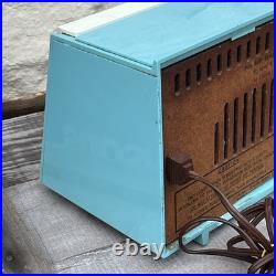 Vintage Zenith F510B Bel-Air Blue & White AM Tube Radio Works Tested 1955 MCM