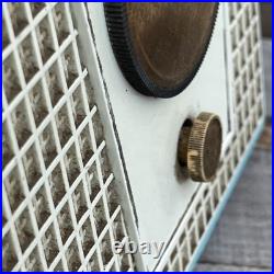 Vintage Zenith F510B Bel-Air Blue & White AM Tube Radio Works Tested 1955 MCM