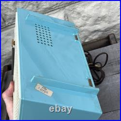 Vintage Zenith F510B Bel-Air Blue & White AM Tube Radio Works Tested 1955 MCM