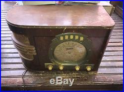 Vintage Zenith Foreign Broadcast Long Distance Wood Tube Radio Model 6-B-321
