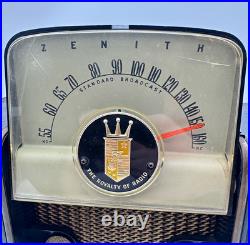 Vintage Zenith G503 Radio 1950 MCM Suitcase Tube WORKS with Original Manual Rare