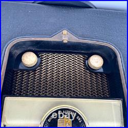 Vintage Zenith G503 Radio 1950 MCM Suitcase Tube WORKS with Original Manual Rare