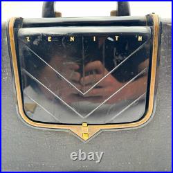 Vintage Zenith G503 Radio 1950 MCM Suitcase Tube WORKS with Original Manual Rare
